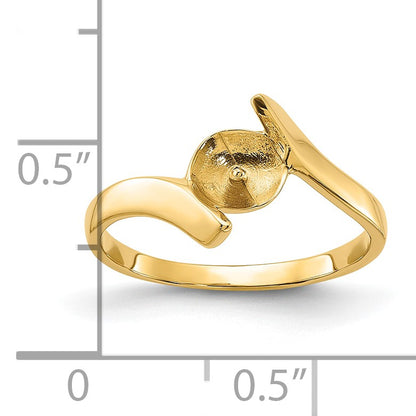 14k Polished Holds 7mm Pearl Bypass Ring Mounting