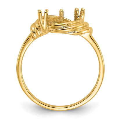 14k Polished Holds 7mm Pearl and 2-1.4mm Stones Ring Mounting