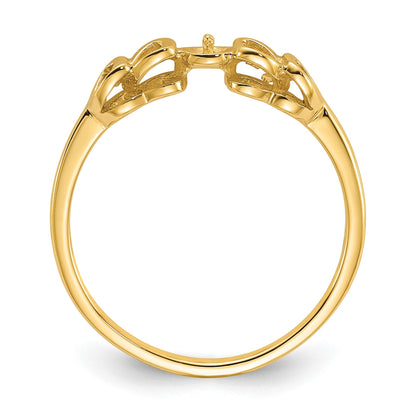 14k Polished Holds 4mm Pearl Heart Ring Mounting
