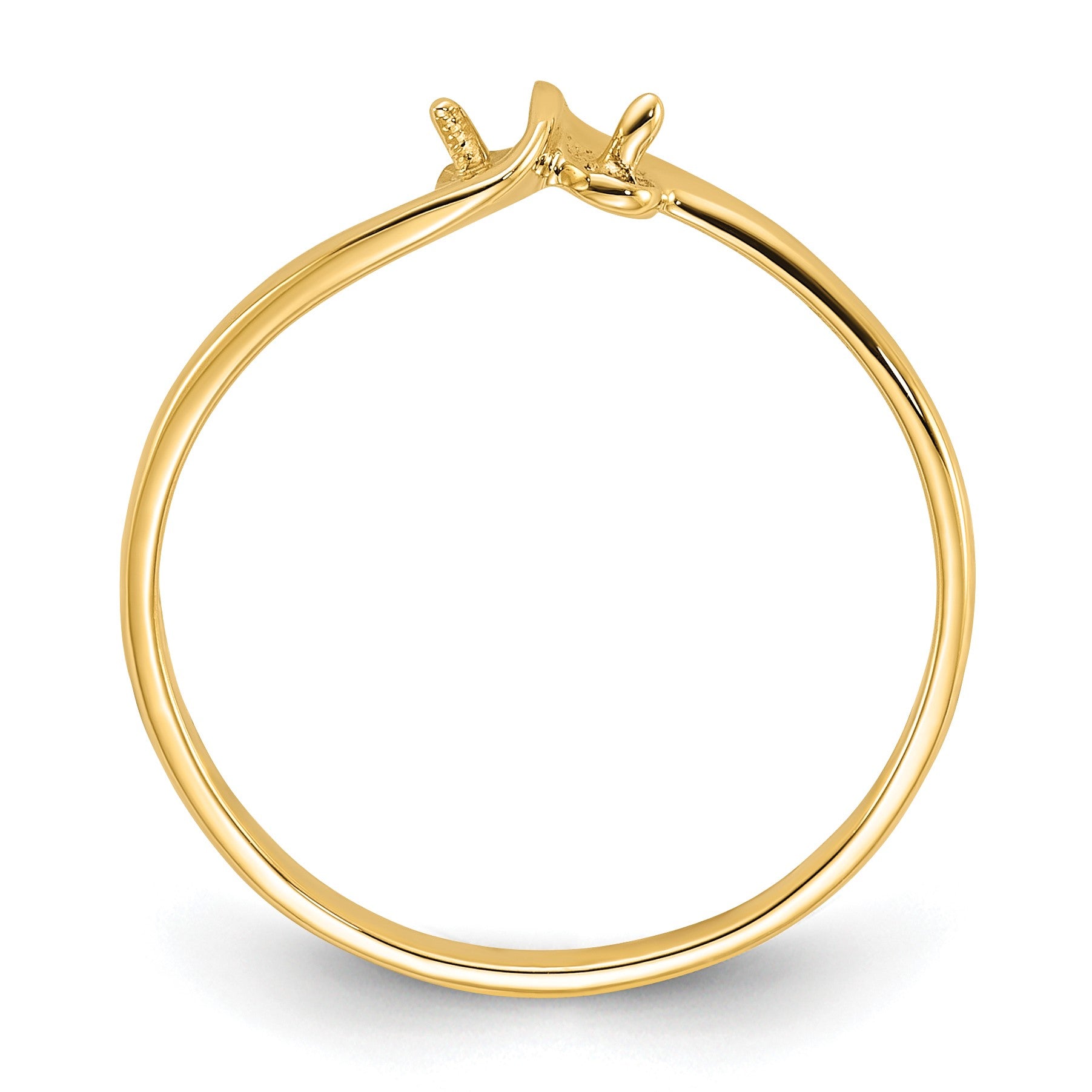 14k Polished Holds 2-3.0mm Pearls Ring Mounting