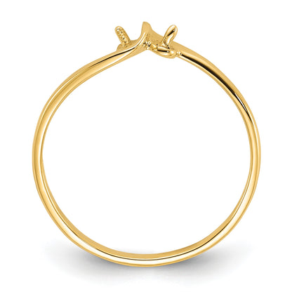 14k Polished Holds 2-3.0mm Pearls Ring Mounting