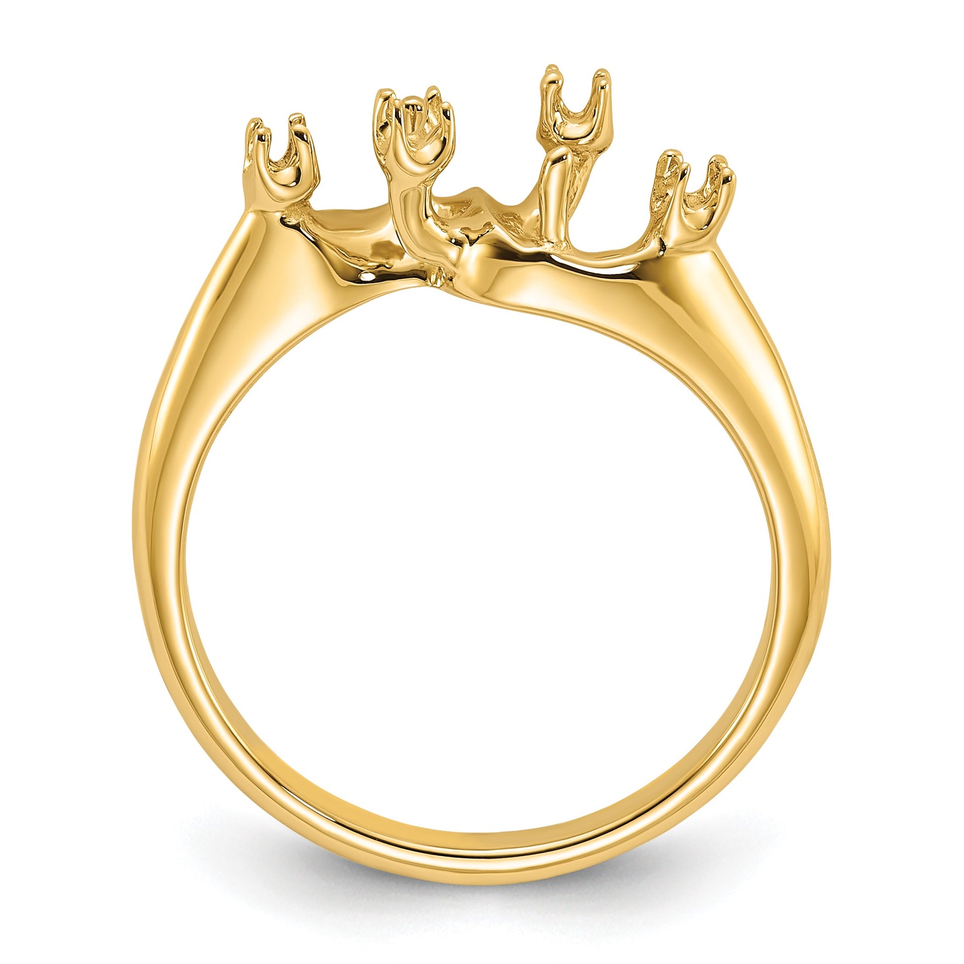 14kHolds 2-6mm Pearls and 4-1.5mm Stones Ring Mounting