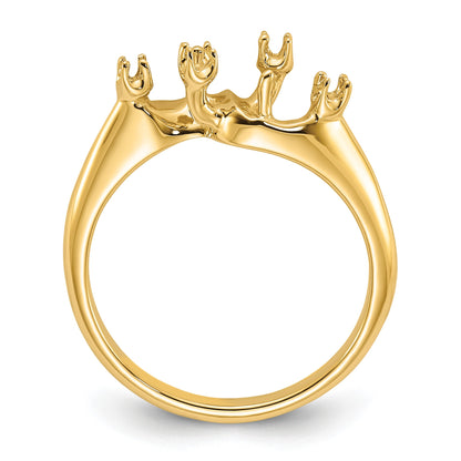 14kHolds 2-6mm Pearls and 4-1.5mm Stones Ring Mounting