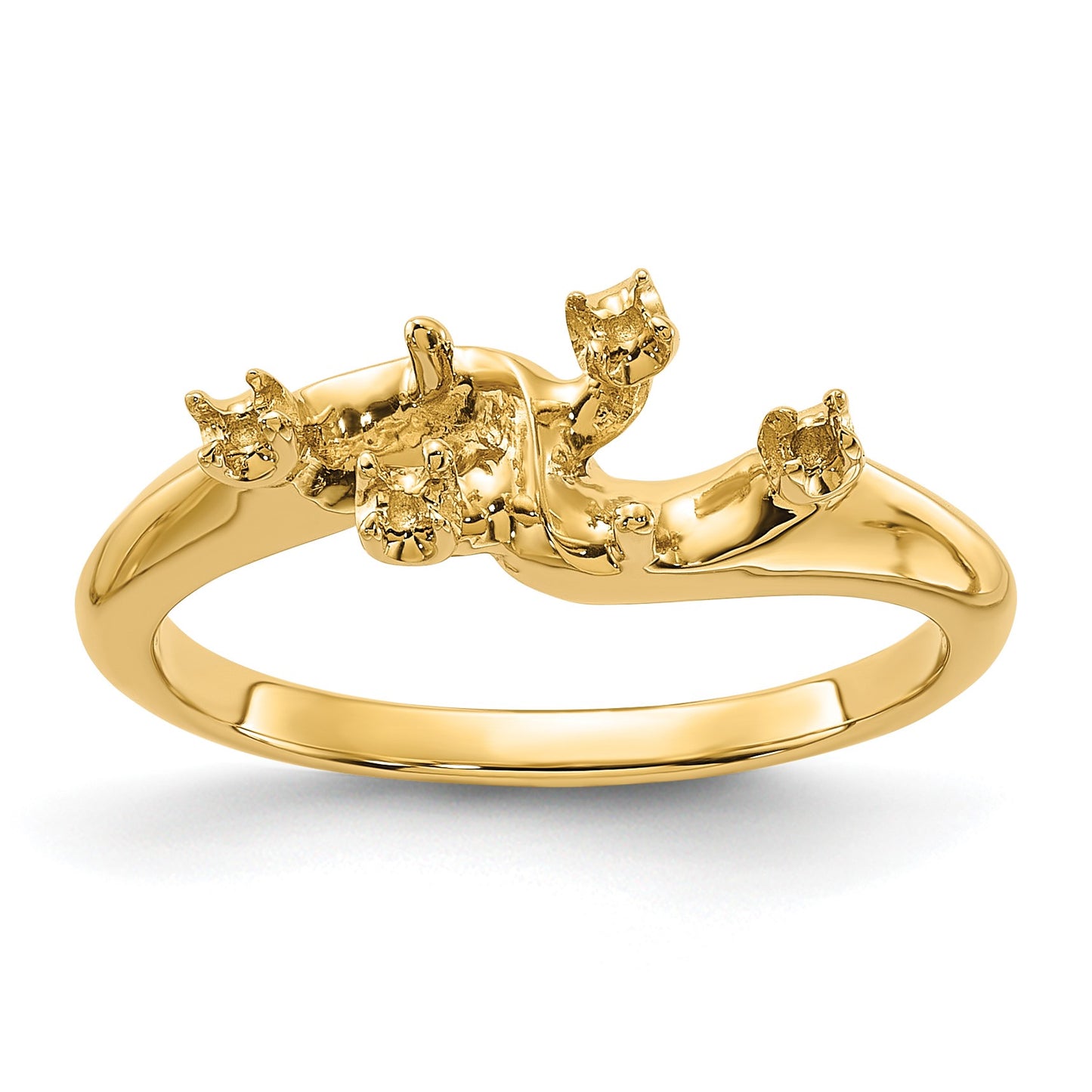 14kHolds 2-6mm Pearls and 4-1.5mm Stones Ring Mounting