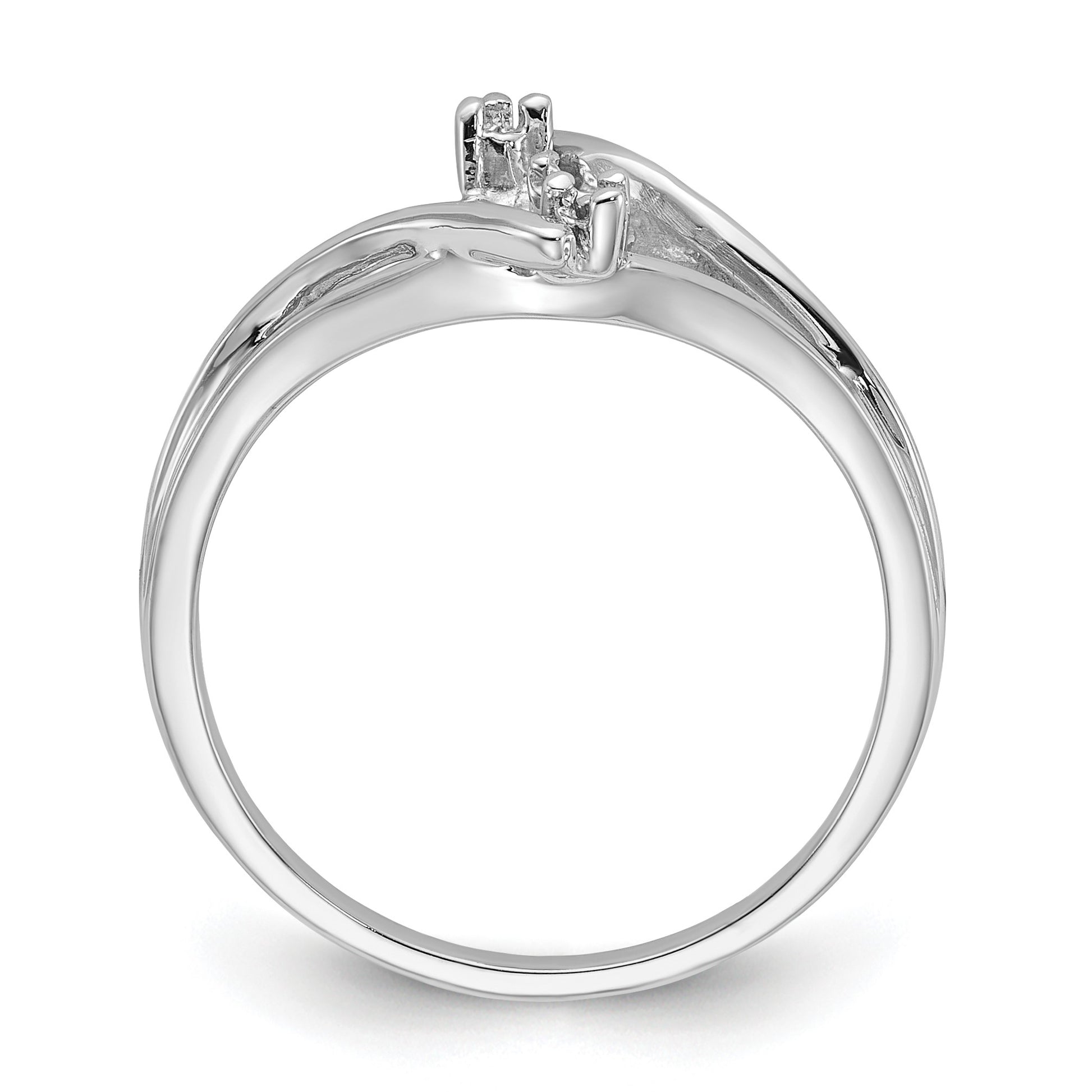 14k White Gold Holds 5mm Pearl and 2-1.4mm Stones Ring Mounting