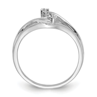 14k White Gold Holds 5mm Pearl and 2-1.4mm Stones Ring Mounting