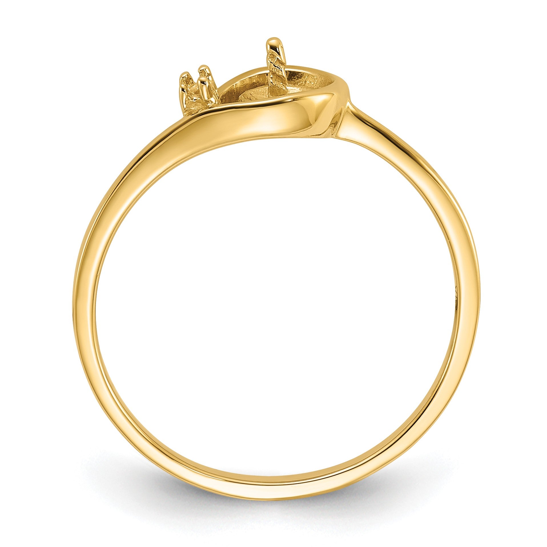 14k Holds 4mm Pearl and 1-1.5mm Stone Ring Mounting