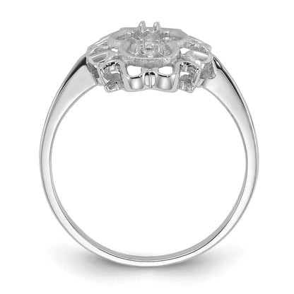 14k White Gold Holds 2-1.3mm Stones and 5.5mm Pearl Scroll Ring Mounting
