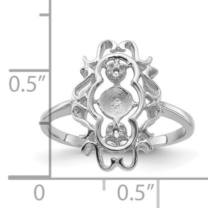 14k White Gold Holds 2-1.3mm Stones and 5.5mm Pearl Scroll Ring Mounting