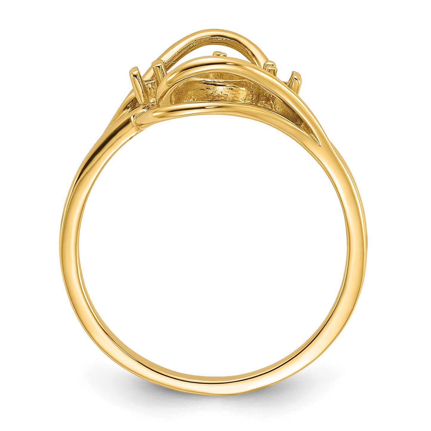 14k Holds 5.5mm Pearl and 2-1.5mm Stones Ring Mounting