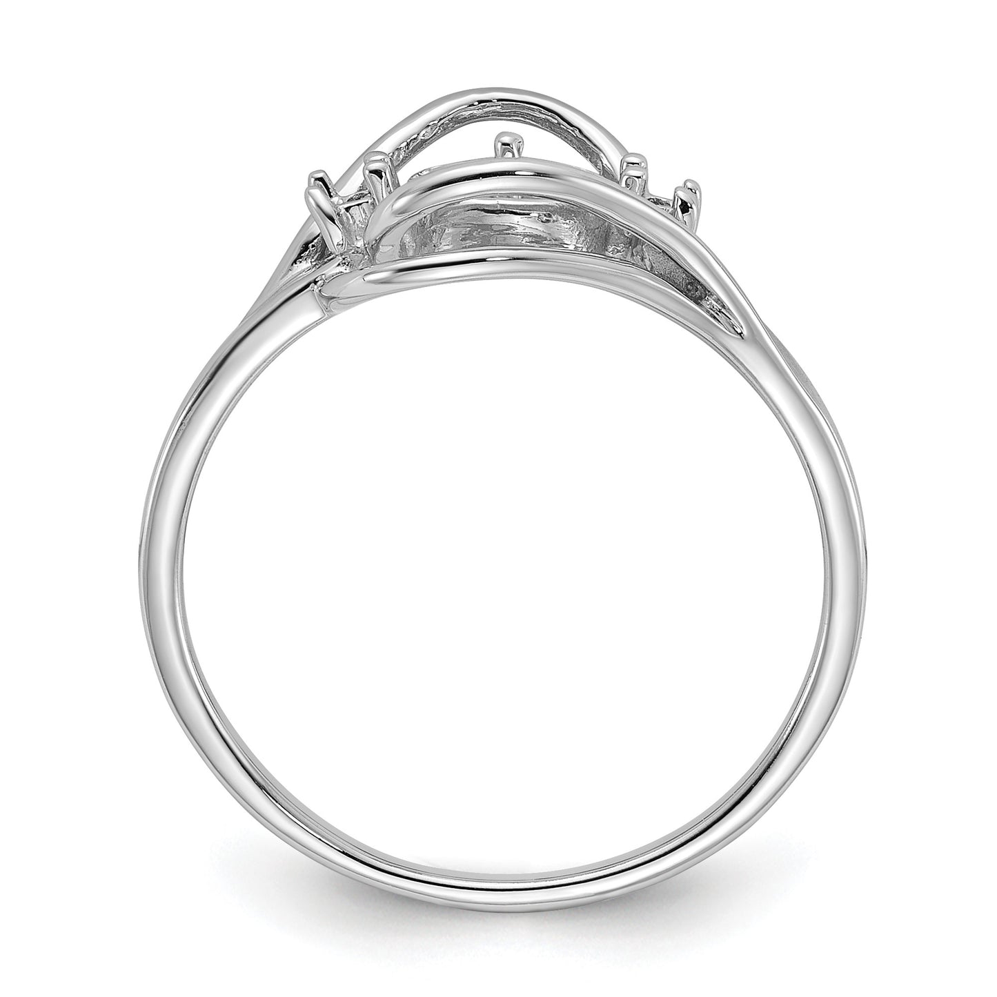 14k White Gold Holds 5.5mm Pearl and 2-1.5mm Stones Ring Mounting