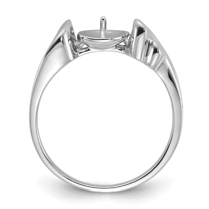 14k White Gold Holds 7mm Pearl Ring Mounting