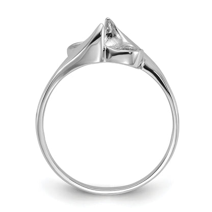 14k White Gold Holds 5.5mm Pearl Ring Mounting