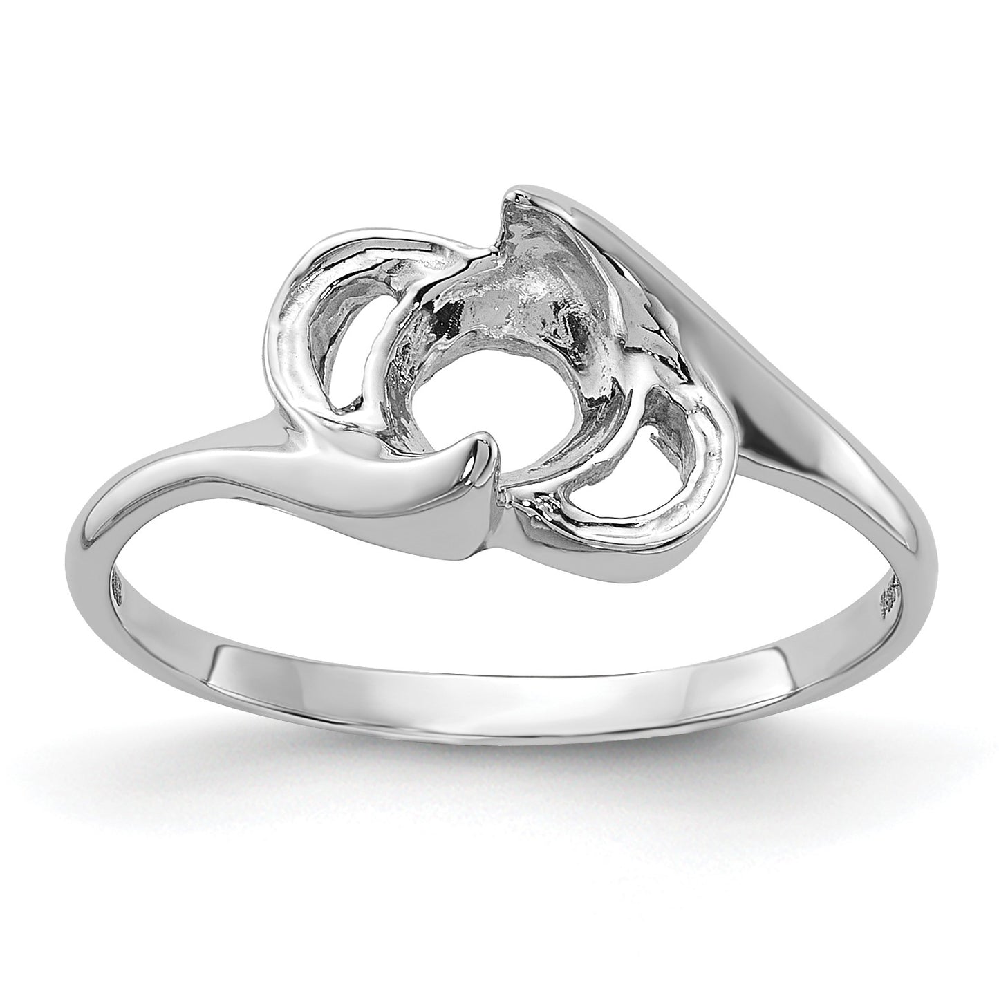 14k White Gold Holds 5.5mm Pearl Ring Mounting