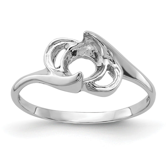 14k White Gold Holds 5.5mm Pearl Ring Mounting