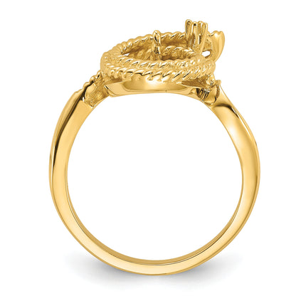 14k Holds 8.5mm Pearl and 1-1.3mm Stone Ring Mounting
