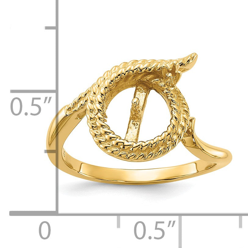 14k Holds 8.5mm Pearl and 1-1.3mm Stone Ring Mounting