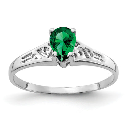 14k White Gold 6x4mm Pear Mount St. Helens Filigree Ring