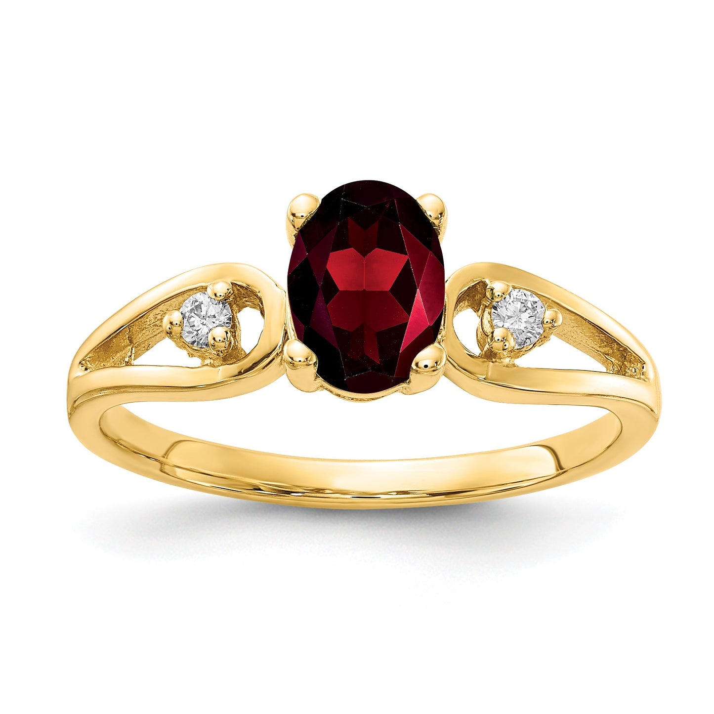14k 7x5mm Oval Blue Sapphire and1/20 carat AA Diamond Ring