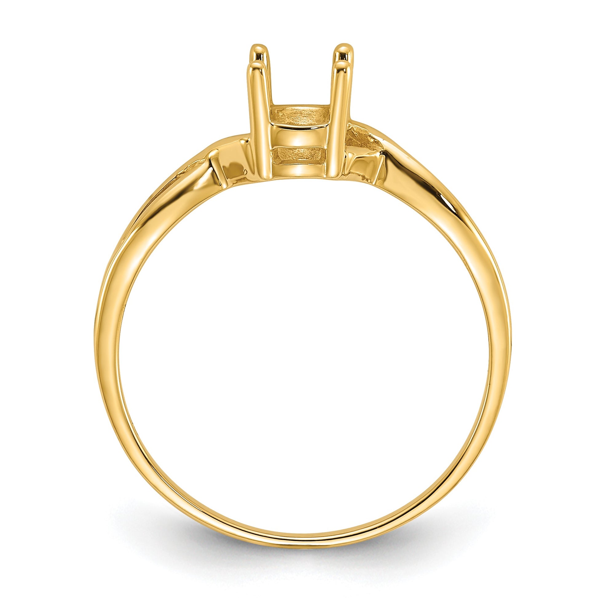 14k Polished Holds 7x5 Oval Gemstone Ring Mounting