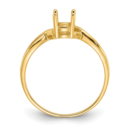 14k Polished Holds 7x5 Oval Gemstone Ring Mounting
