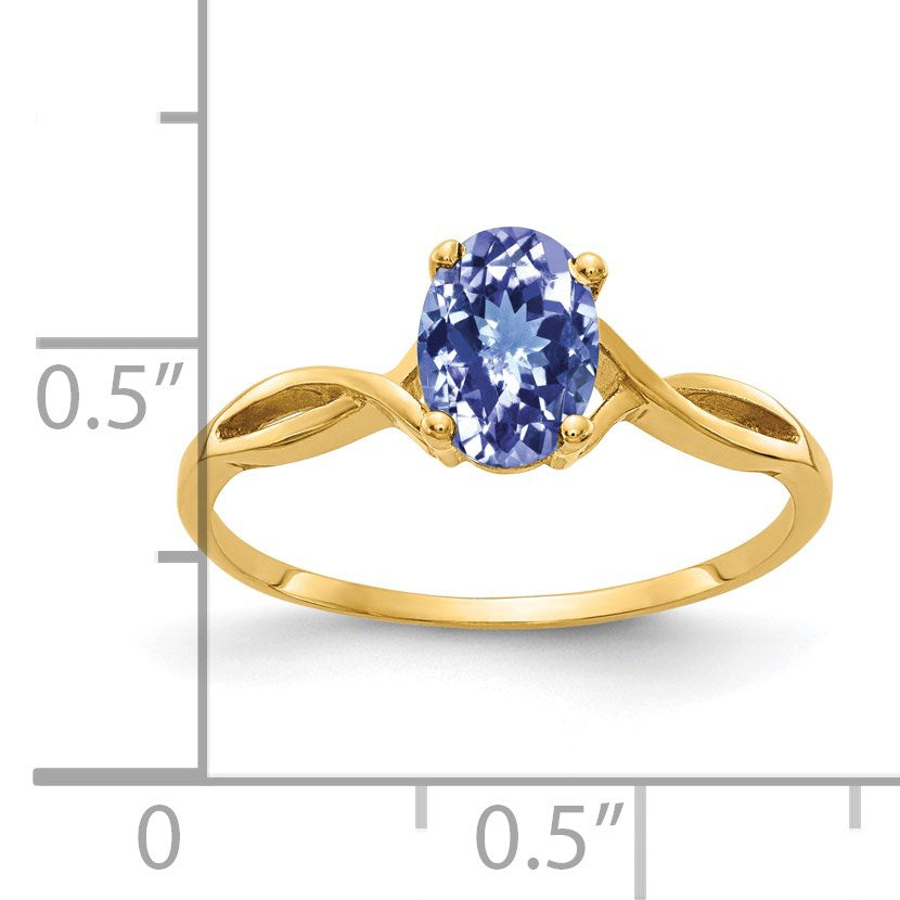 14k 7x5mm Oval Tanzanite Ring