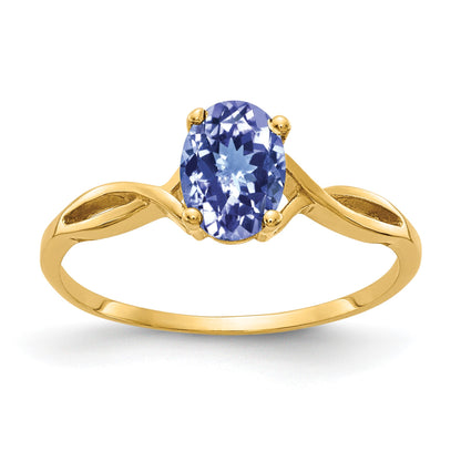 14k 7x5mm Oval Tanzanite Ring