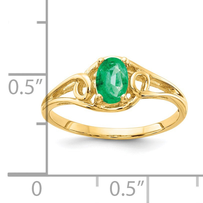 14k 6x4mm Oval Emerald Ring