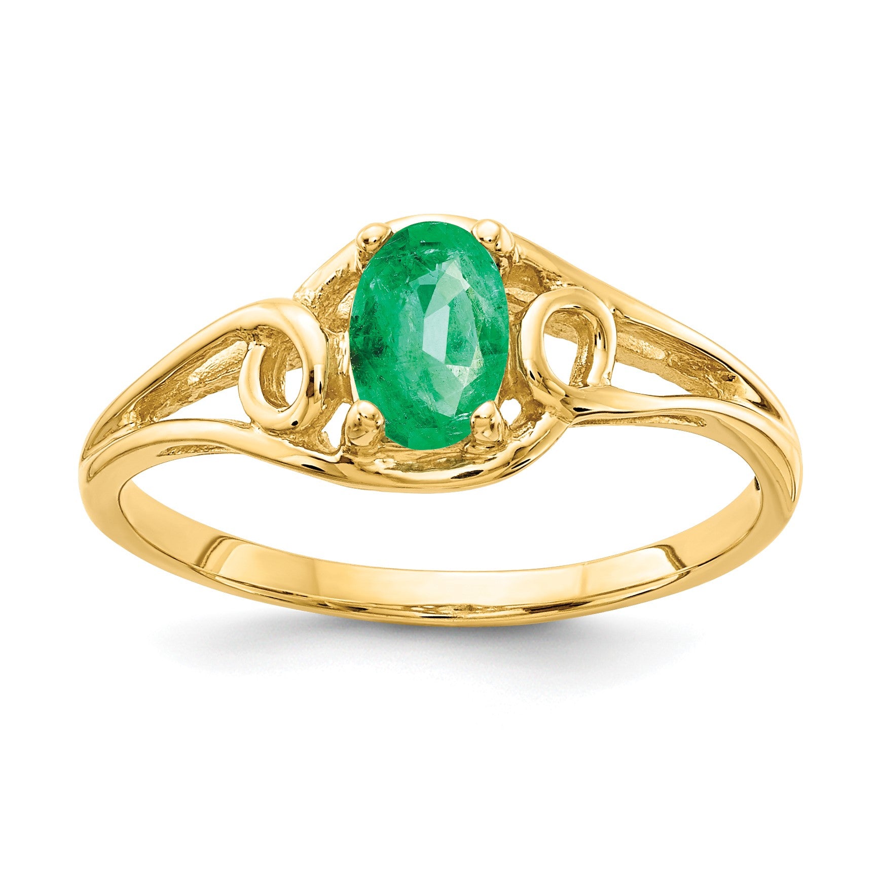 14k 6x4mm Oval Emerald Ring