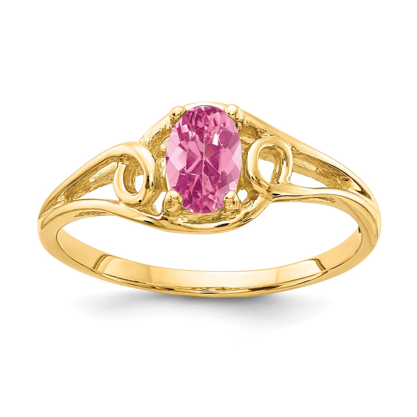 14k 6x4mm Oval Pink Tourmaline Ring