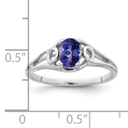 14k White Gold 7x5mm Oval Tanzanite Ring