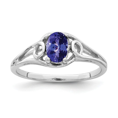 14k White Gold 7x5mm Oval Tanzanite Ring