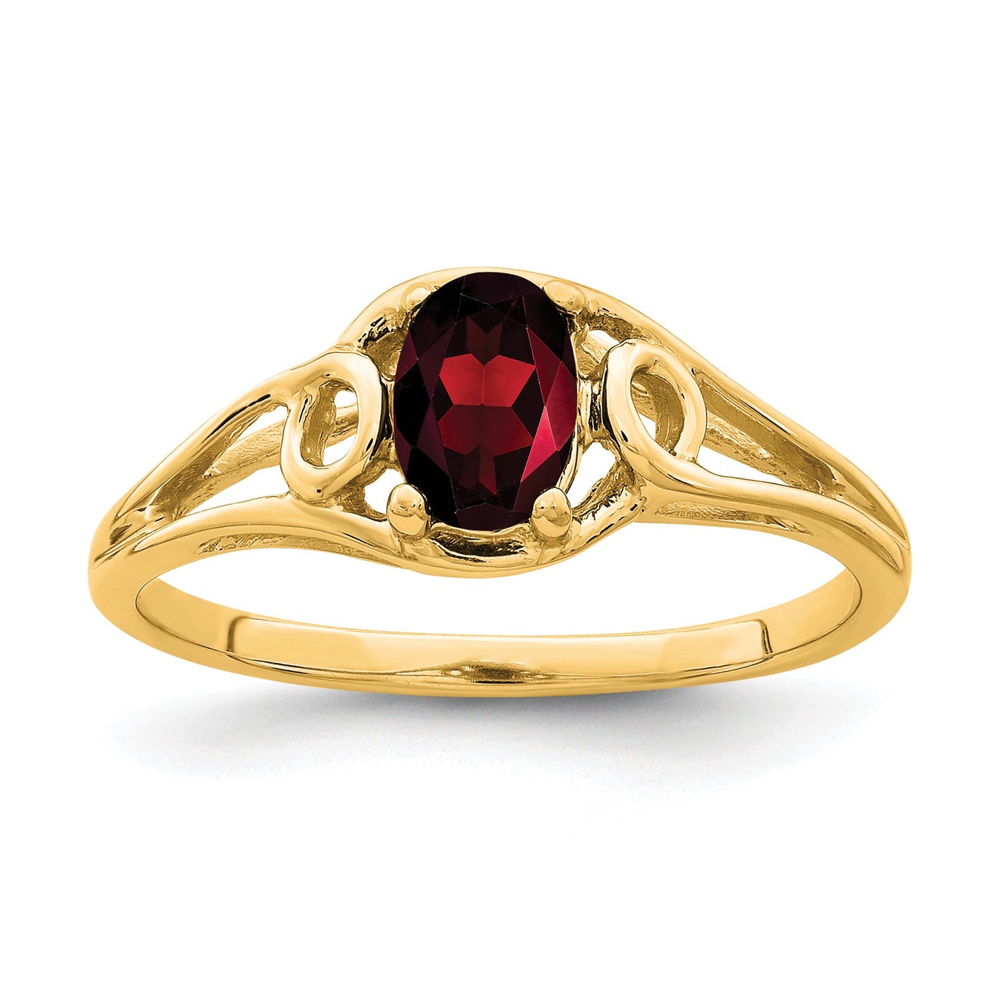 14K 6x4mm Oval Garnet Ring