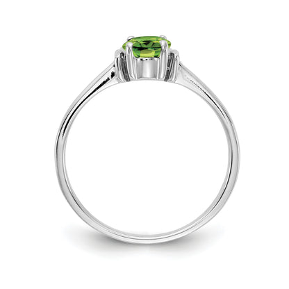 14k White Gold 7x5mm Oval Peridot ring