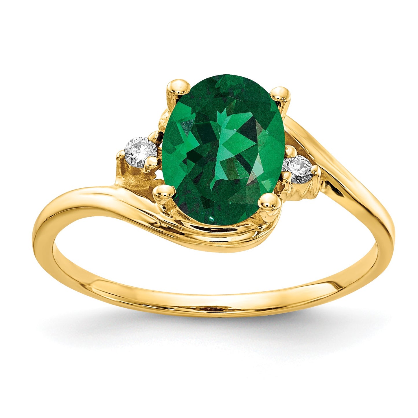 14k 8x6mm Oval Mount St. Helens and AA Diamond Ring
