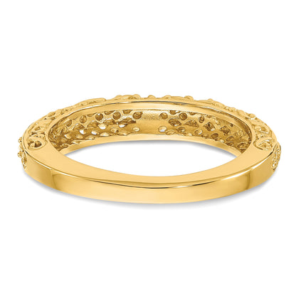 14k 3mm Filigree Wedding Band