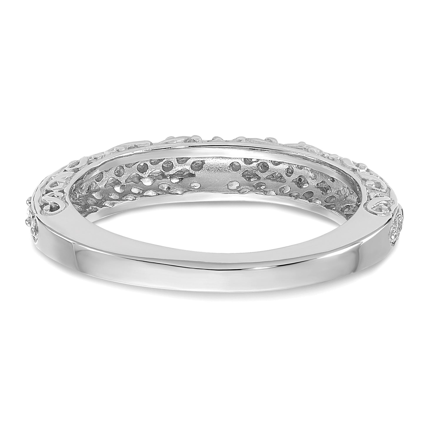 14k White Gold 3mm Filigree Wedding Band