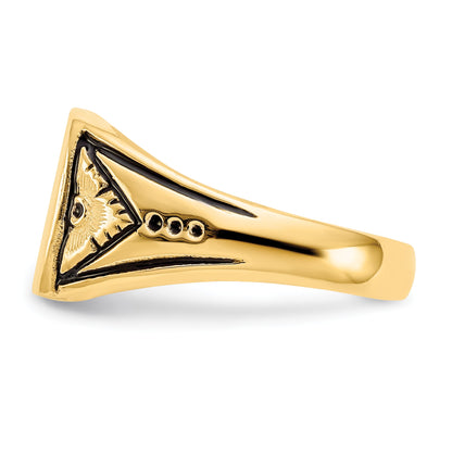 14k 11.5x11.0mm Square Closed Back Antiqued Signet Ring