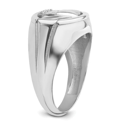 14k White Gold .01ct. Diamond and Onyx Mens Claddagh Ring Mounting