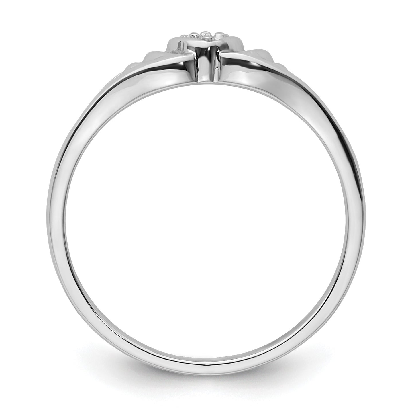 14k White Gold .03ct. Diamond Heart Ring Mounting