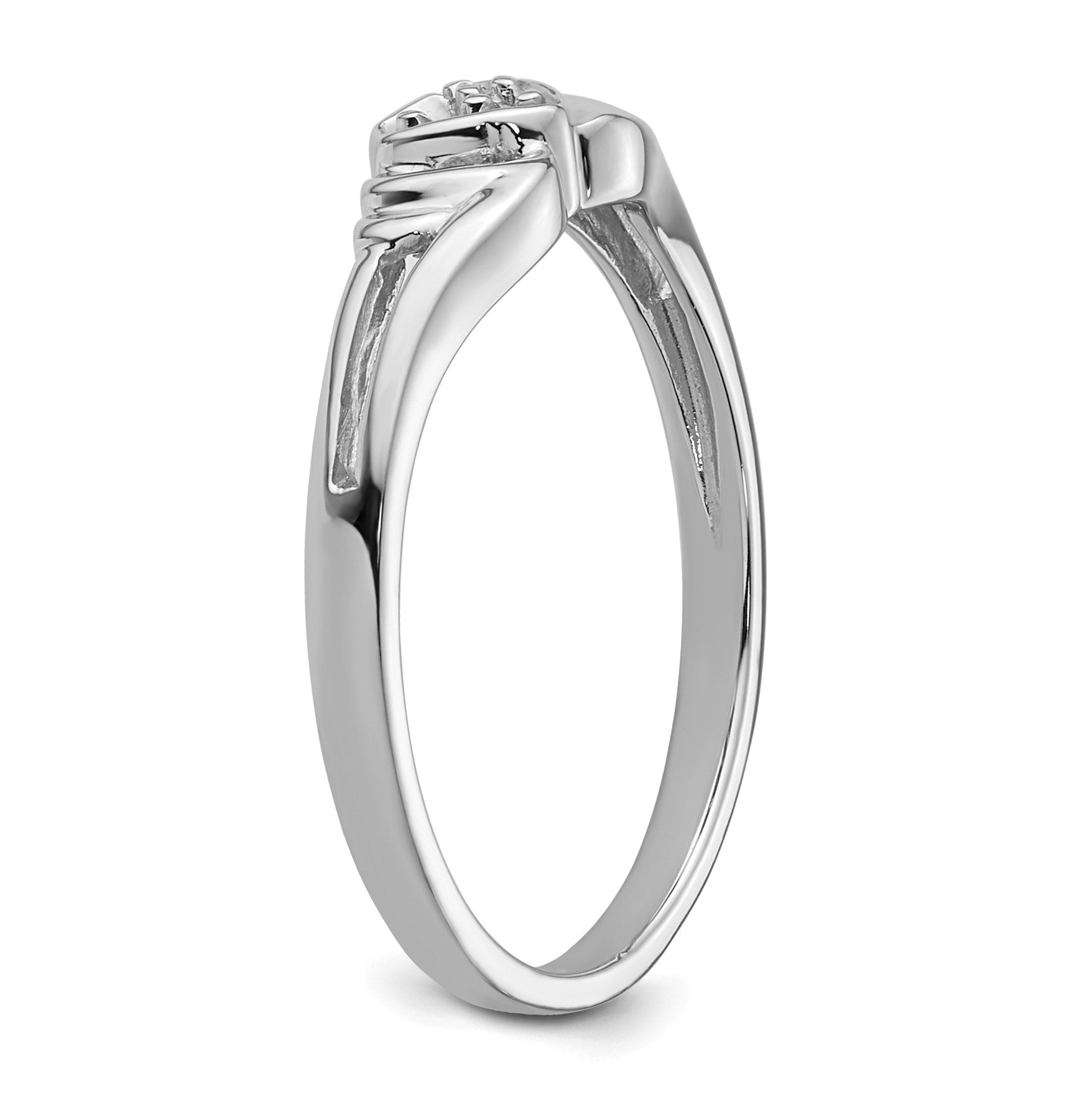 14k White Gold .03ct. Diamond Heart Ring Mounting