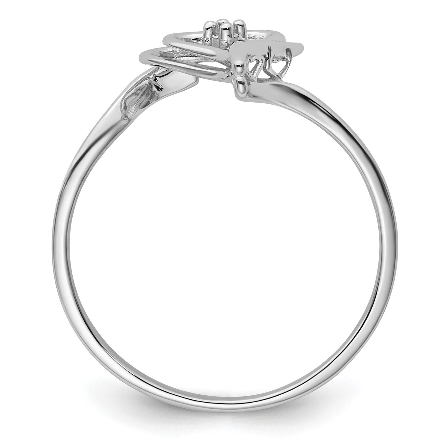 14k White Gold Heart Ring Mounting