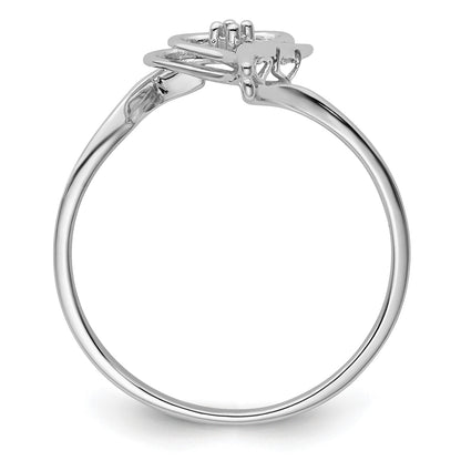 14k White Gold Heart Ring Mounting