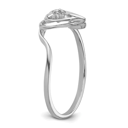 14k White Gold Heart Ring Mounting