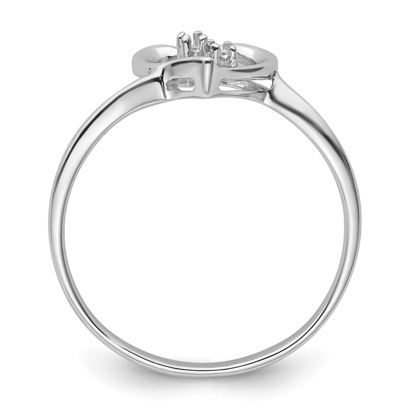14k White Gold .02ct. Diamond Heart Ring Mounting
