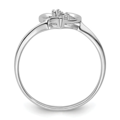 14k White Gold .02ct. Diamond Heart Ring Mounting