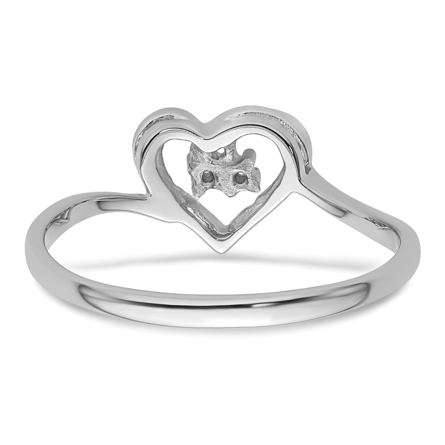 14k White Gold .02ct. Diamond Heart Ring Mounting