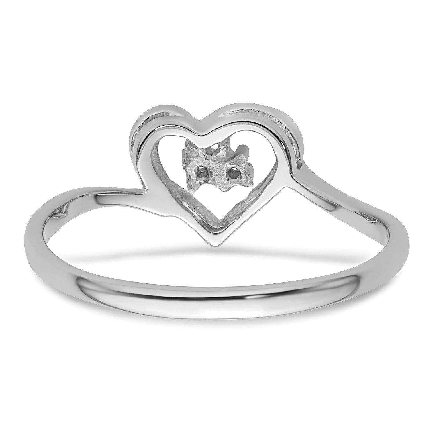 14k White Gold .02ct. Diamond Heart Ring Mounting