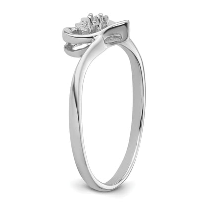 14k White Gold .02ct. Diamond Heart Ring Mounting