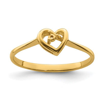 14k .02ct. Diamond Heart Ring Mounting